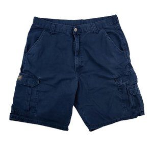 Wrangler Cargo Shorts Men's 36 Navy Blue Relaxed